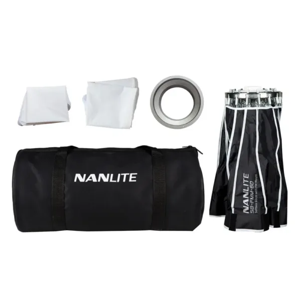 Nanlite Softbox Forza 60 montado en una luz Forza 60