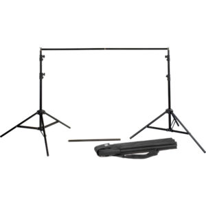 Soporte de fondo retráctil Godox BS-04 con dos trípodes, barra de 3 m y bolsa de transporte, ideal para fotografía y video.