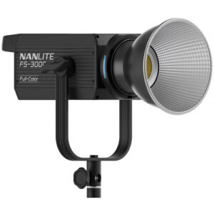 Foco LED Nanlite FS-300C RGBW Monolight con control por app, efectos integrados y montura Bowens.