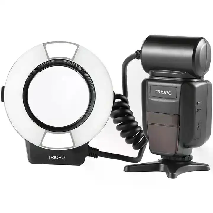 Triopo TR-15EXN (para Nikon) Flash Anular Para Macro Fotografía Para Canon Con Luz Led