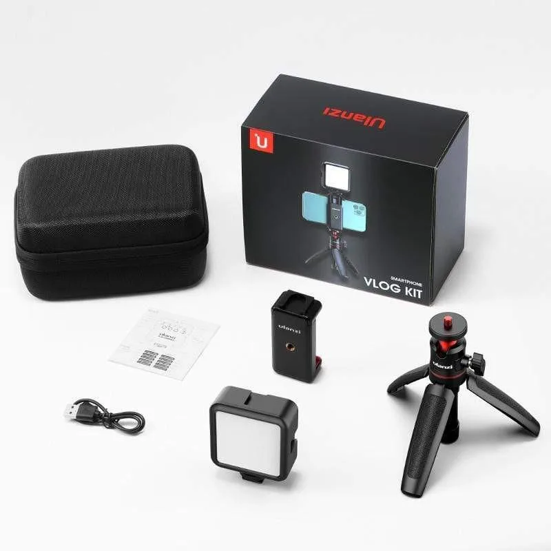 Ulanzi Vlog Kit 7 Vlogging Kit Trípode, Luz y Soporte de Teléfonos